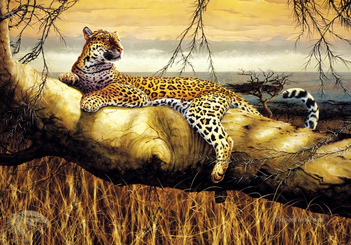 Solitary Hunter Leopard Oil Paintings